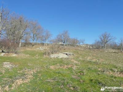 Roble de los 17 hermanos y Chorrera de Eriales; cañada real segoviana macizo galaico leones rutas al